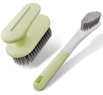 Produktbild von Set aus 2 Schuhbürsten mit langem Stiel für eine effektive Reinigung