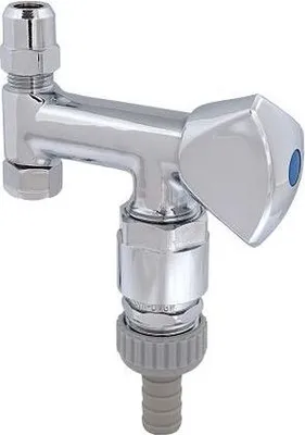 Zdjęcie produktu dla Js Geraeteventil Fuer Eckventil Rb,Sv,3-Kt.gr,Dn10,3/8",Pol.chrom