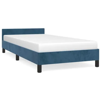 Produktbild von vidaXL Bettgestell ohne Matratze Dunkelblau 90x200 cm Samt