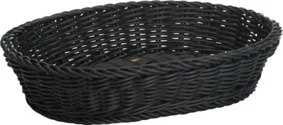 Immagine prodotto di Saleen Großer Mehrzweck-Korb, Gastrotauglich, Ovale, 32 x 23 x 7 cm, Kunststofffaser, Schwarz, 02010719101