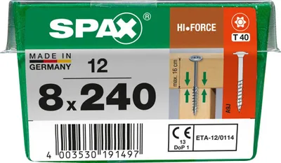 Produktbild von Spax Holzbauschrauben 8.0 x 240 mm TX 40 - 12 Stk.