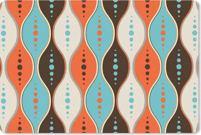 Produktbild von MuchoWow® Schreibtischunterlage Retro - Kreis - Design 60x40 cm - XXL Mauspad - Großes Mauspad