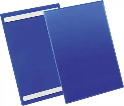 Produktbild von DURABLE Kennzeichnungstasche, selbstklebend, blau/transparent, 210x297mm (A4)...