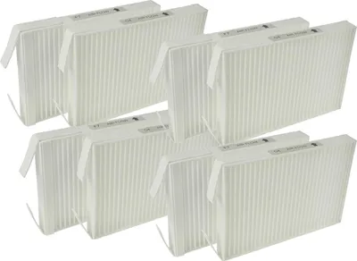 Produktbild von vhbw Filterset kompatibel mit Zehnder ComfoSpot 50 Lüftungsgerät - Luftfilter G4 / F7 (8 Stück), 18 x 12 x 4 cm, Weiß