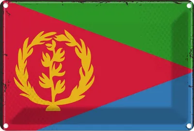Produktbild von vianmo Blechschild 12x18 cm Eritreas Eritrea Flagge Fahne Wappen