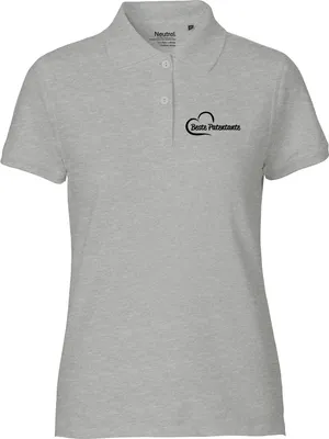 Produktbild von Huuraa Damen Polo Shirt Beste Patentante Herz XL Sport Grey Bio Baumwolle Fairtrade Poloshirt Geschenkidee