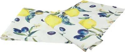 Obrázok produktu pre Stolový bežec letné citróny olivy Stredomorská stolová dekorácia 138×32cm