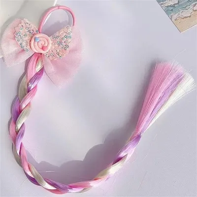 Produktbild von Haargummi LO-38408 mit Zopf - Rosa/Lila KP38408