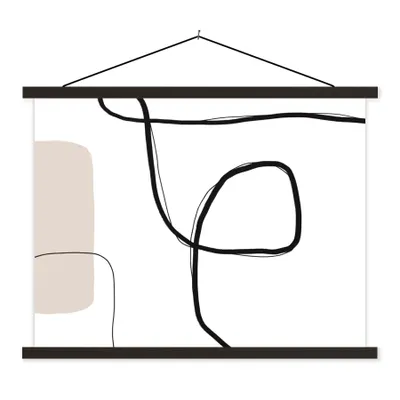 Produktbild von MuchoWow® Textilposter Abstrakt - Pastell - Minimalismus 40x30 cm mit schwarzem Rahmen - Dekorationen
