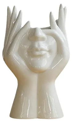 Produktbild von Gesicht Vase Keramik Weibliche Form Weiß Tischdekoration Wohnzimmer Büro Café