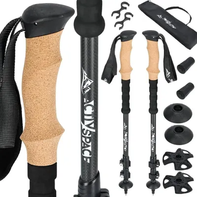 Produktbild von Verstellbare Trekkingstöcke schwarz - Carbon