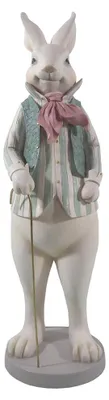 Obrázok produktu pre Clayre & Eef Figúrka králika 17x15x53 cm bielo-zelená Polyresin