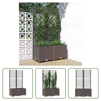 Obrázok produktu pre The Living Store Kvetináč s mriežkou Brown 80x40x136 cm PP