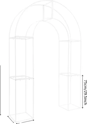 Image de Arc de mariage, Design indépendant, Structure métallique élégante, Blanc laiteux, 2.3X1.5m