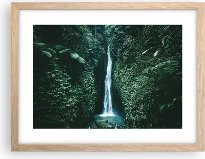 Produktbild von Gerahmtes Poster - Rahmen in heller Eiche - Tropen Wasserfall Dschungel - 40x30 cm - Wand Bild - Wanddeko - Wandbilder - Kunstposter - Wandposter - Bilderrahmen - Bilder - Kunstdruck - P2NAA40x30-5103