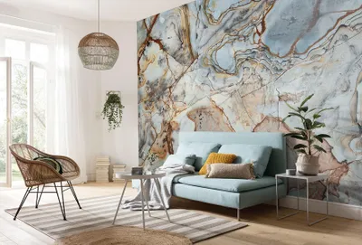 Produktbild von Komar Vlies Fototapete - Marble - Größe: 400 x 250 cm (Breite x Höhe) - 4 Bahnen, Wohnzimmer, Schlafzimmer, Tapete