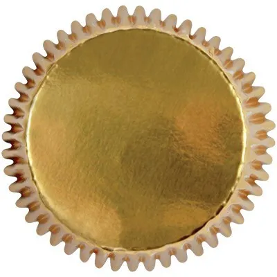 Produktbild von PME Metallic Baking Cases, Cupcake-/Muffin-Cups, Rund, Gerillte Oberfläche, Aluminium, Gold, Aluminium, Aluminium
