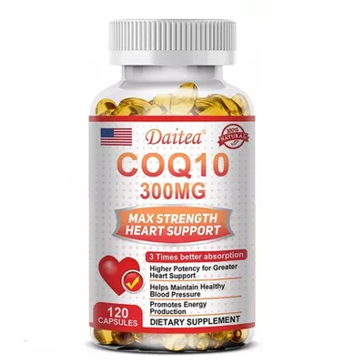 Immagine prodotto di CoQ10 300 mg (120 capsule) Integratore alimentare, cuore, circolazione, pressione sanguigna, cervello, muscoli, ossa, salute cardiaca