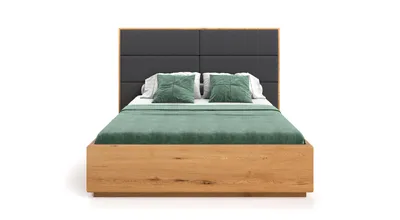 Produktbild von Massivholzbett Dome mit Bettkasten 200x200 cm, Inari 94, Eiche, Designorientiert