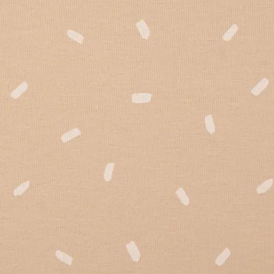 Produktbild von Baumwolljersey Stoff Meterware Konfetti Punkte beige wollweiß 1,50m
