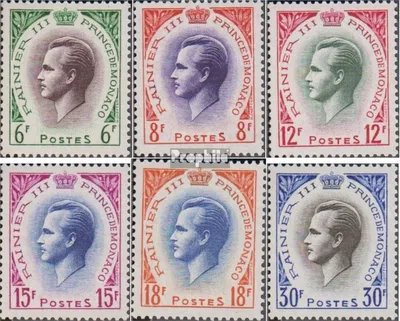 Produktbild von Briefmarken Monaco 1955 Mi 506-511 (kompl.Ausg.) postfrisch Rainer III.