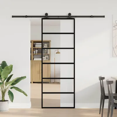 Immagine prodotto di vidaXL Porta scorrevole con rubinetteria 76x205 cm ESG vetro e alluminio