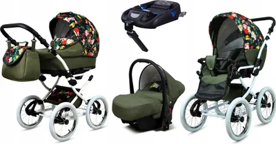 Immagine prodotto di BabyLux® Margaret White | Cat 4in1 Set | Rose con tulipani su sfondo nero | Cat Combo |