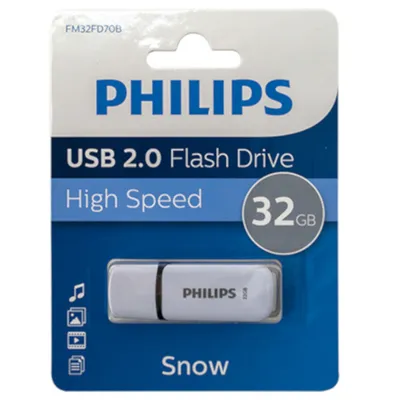 The image shows the retail packaging of a Philips USB flash drive.