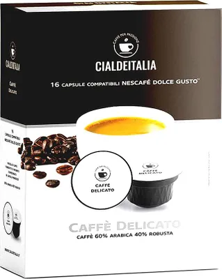 Produktbild von Cialdeitalia - Caffè Delicato Kaffeekapseln kompatibel mit Nescafé Dolce Gusto - 60 Prozent Arabica 40 Prozent Robusta - 192 Kapseln