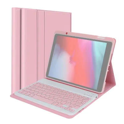 Produktbild von Kabellose Bluetooth-Tastatur mit USB-Anschluss und Schutzhülle aus Kunstleder für Tablets, kompatibel mit iPad Air 3 (10,5 Zoll) und iPad Pro 7, 8 und 9