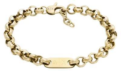 Obrázok produktu pre Náramok Armani Exchange pre pánov, zlatá farba, oceľ. Model: AXG0175710
