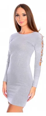 Produktbild von Damen Mini Kleid; Graumeliert/2XL/3XL