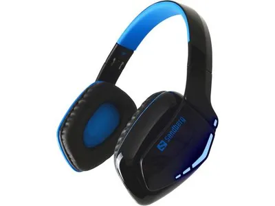 Obrázok produktu pre Sandberg Blue Storm Wireless Headset, Bezdrôtový, Hovor / hudba, 20 - 20000 Hz, 300 g, Slúchadlá s mikrofónom, Čierna, Modrá