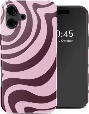 Image de Selencia Vivid Backcover avec MagSafe pour Apple iPhone 16 - Wavy Swirl Pink Plum