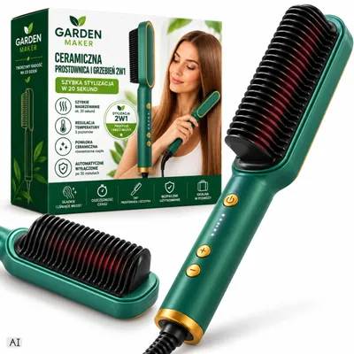 Productafbeelding van Keramische Stijltang Borstel 2In1 110–240 V Thermoprotect Snel Opwarmen Voor Haarstyling Thuis En Tijdens Het Reizen