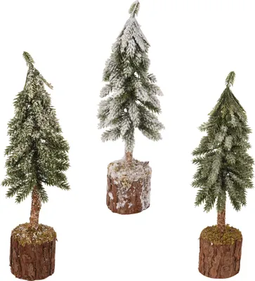 Produktbild von Tannenbaum künstlich mit Holzsockel 26cm 1 Stück sortiert