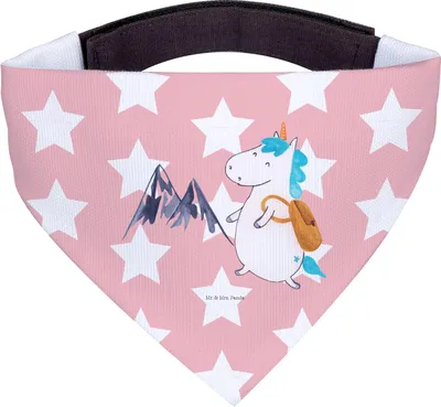 Produktbild von Mr. & Mrs. Panda Hundehalstuch Einhorn Bergsteiger - Rot Pastell - Geschenk, Urlaub, Reisen, Weltenbummler, Tuch, Hundeschal, Abenteuer, Halstuch Hund, Einhörner, Unicorn