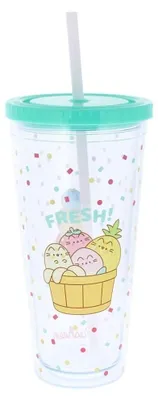 Image de Tasse Pusheen Fruits avec paille