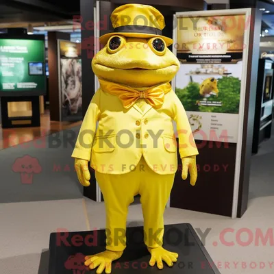 Obrázek produktu pro Postava REDBROKOLY maskota zlaté žáby oblečená s Shift Dress a čepicemi