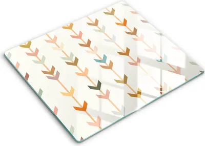 Zdjęcie produktu dla Deska kuchenna – 60 cm x 52 cm - Szklana deska do krojenia - Szkło hartowane – Antypoślizgowa - Elementy Geometryczne