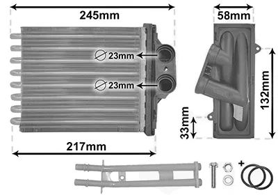 Produktbild von VAN WEZEL 17006304 Wärmetauscher Innenraumheizung Kühler für FIAT PANDA (169) 500 (312) 500 C (312) PANDA Van (169)