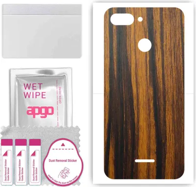 Produktbild von apgo Rückseite Schutzfolie, Skin, kompatibel mit Xiaomi Redmi 6, Hinten Displayschutzfolie aus Vinylfolie, kratzfest, einfache Montage - Tigerwood