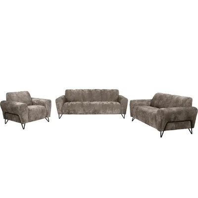 Obrázek produktu pro Čalouněná sedací souprava BEAUTYSOFA VOLARE - 2místná a 3místná pohovka a křeslo - Moderní sedací souprava - Cappuccino (Vega 05)