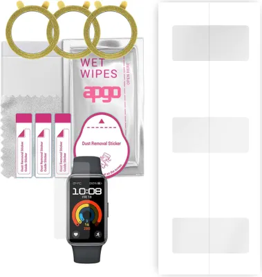 Produktbild von apgo 3 Stück Schutzfolie, klar, kompatibel mit Huawei Band 9 Smartwatch, Hydrogel Displayschutzfolie mit Positionierhilfe, Displayfolie, robust und kratzfest