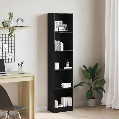 Produktbild von Möbel Bücherregal Schwarz Eichen-Optik 40x24x176 cm Holzwerkstoff - Bücherregale CC3815