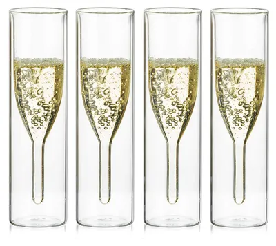 Produktbild von Sziqiqi Massive Doppelwand Champagnerglas 4er Set