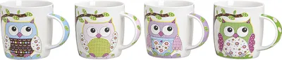 Produktbild von Kubek do kawy z motywem sowy, 400 ml, porcelana (kolor losowy, 1 szt.)