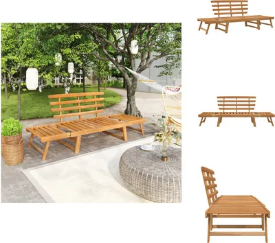Produktbild von vidaXL Gartenbank 2-in-1 190 cm Massivholz Akazie -  Gartenbänke