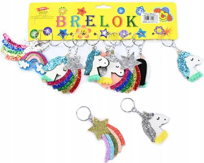 Produktbild von Einhorn Schlüsselanhänger Set 12 Stück Regenbogen Mitgebsel Kindergeburtstag Deko