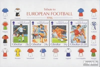 Produktbild von Briefmarken Gibraltar 1996 Mi Block25 (kompl.Ausg.) postfrisch Fußball